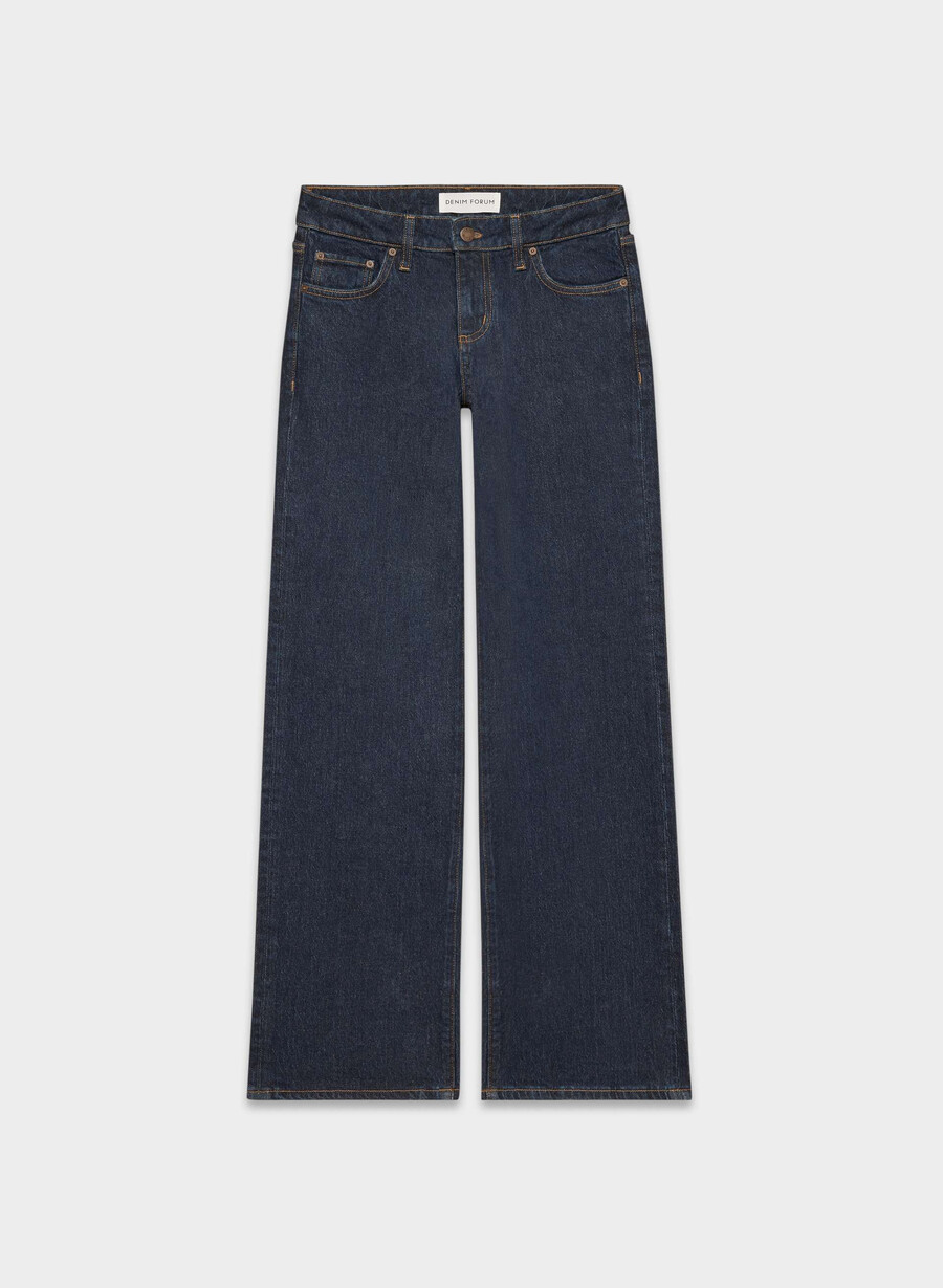 blugi denim forum pam super lo-rise wide no-stress albastru Închis