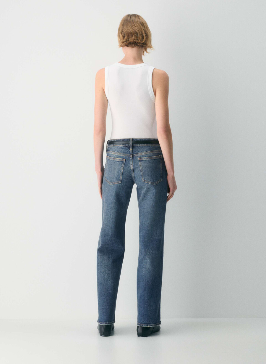 blugi denim forum pam super lo-rise wide albastru Închis vintage