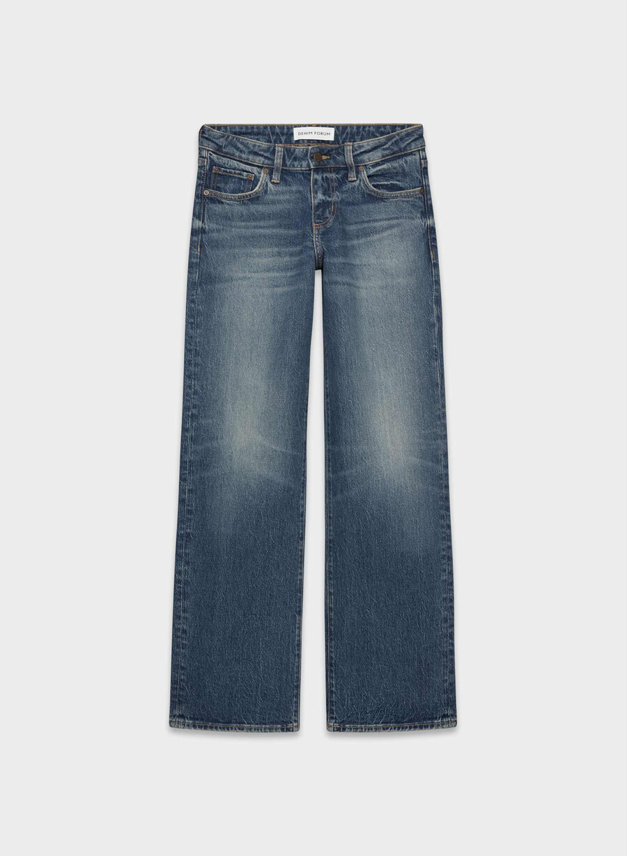 blugi denim forum pam super lo-rise wide albastru Închis vintage