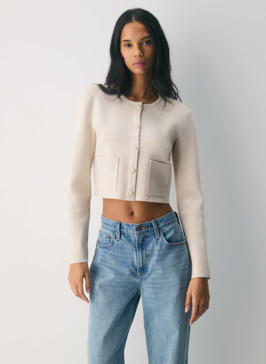 cardigan remarcabil - wonder yarn matte pearl