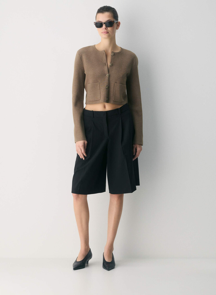 cardigan remarcabil - wonder yarn heather folio brown