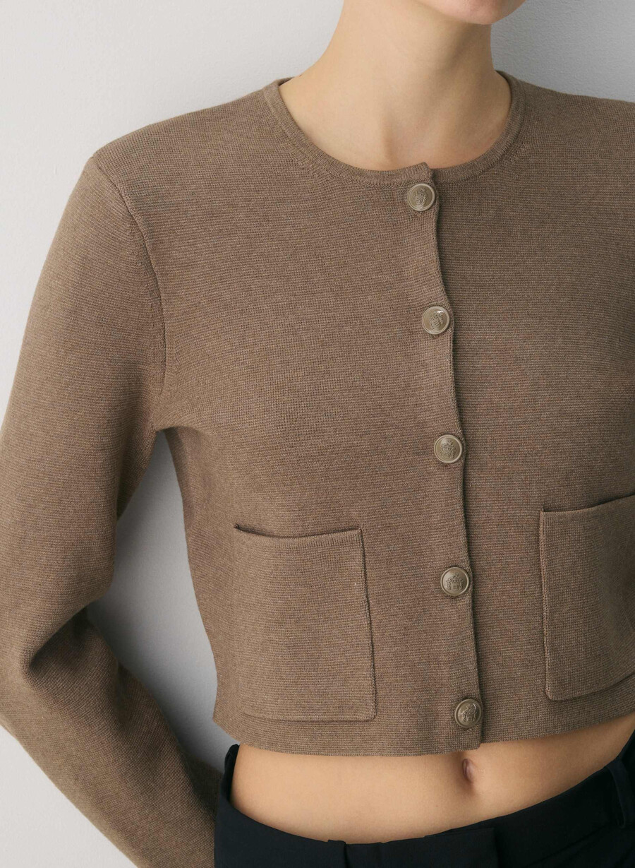 cardigan remarcabil - wonder yarn heather folio brown