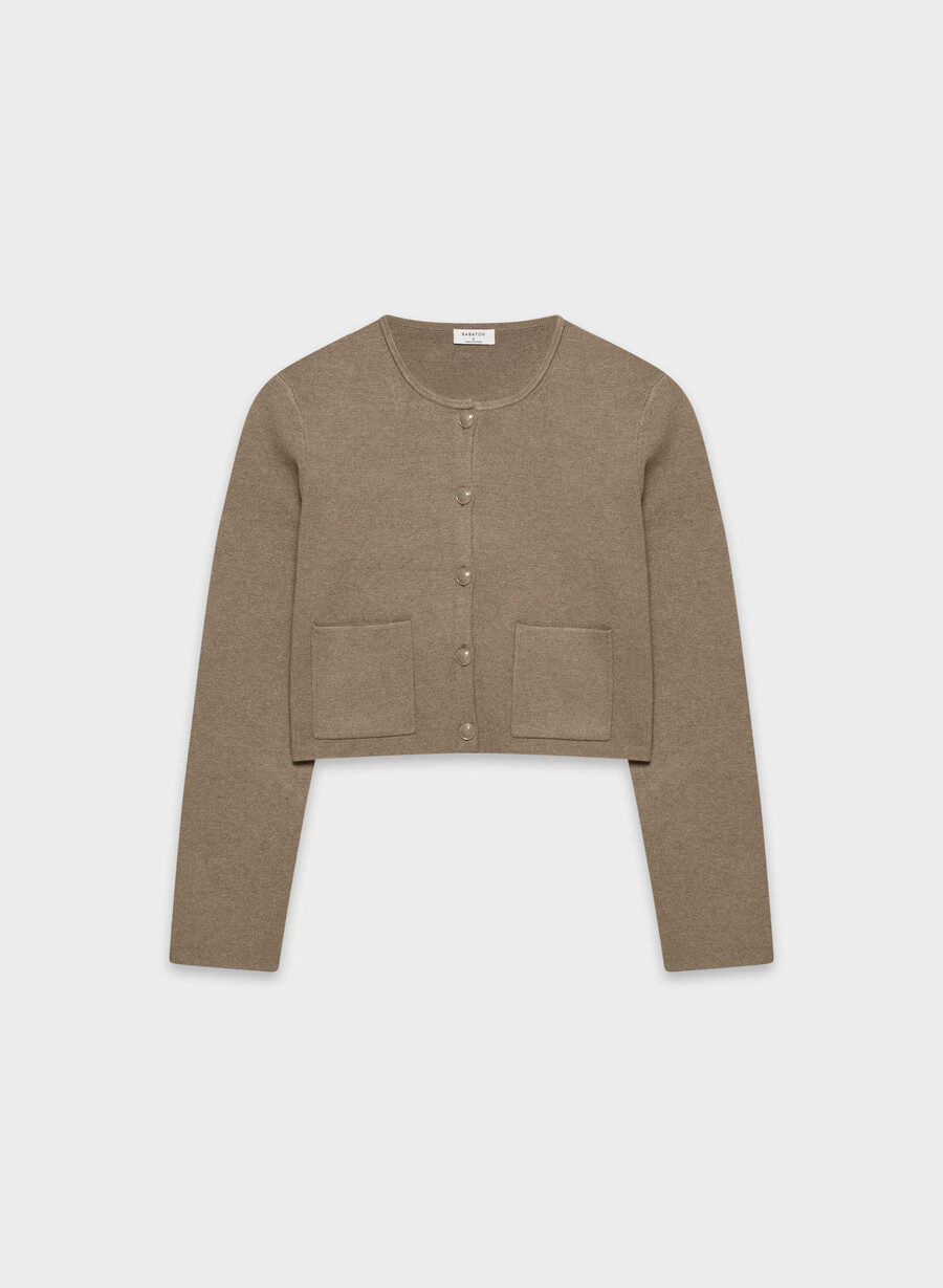 cardigan remarcabil - wonder yarn heather folio brown