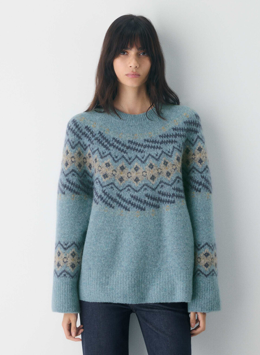pulover harlow albastru mediu multi