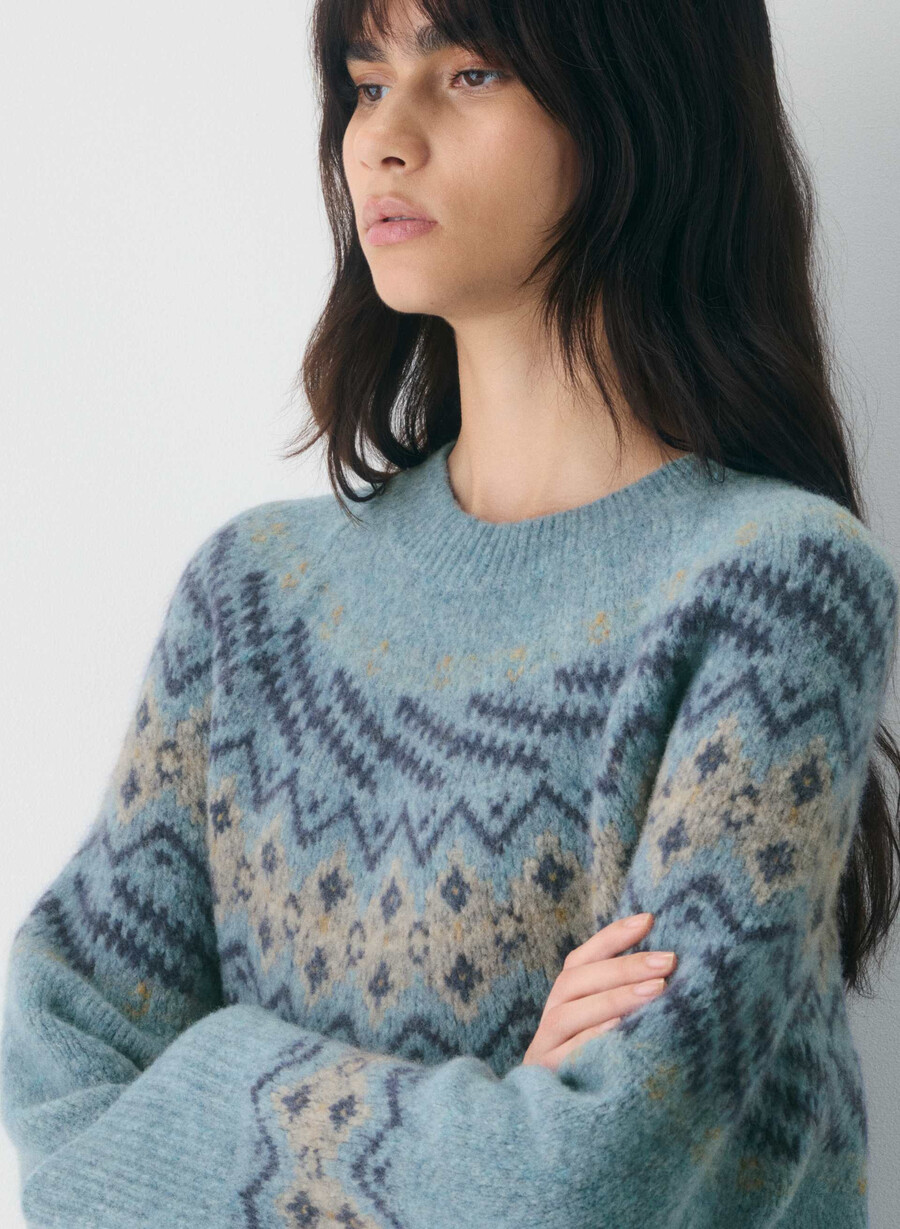 pulover harlow albastru mediu multi