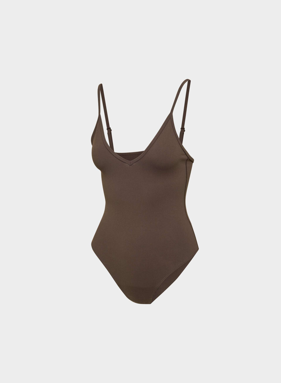 body life essential cu decolteu în v maro mocha