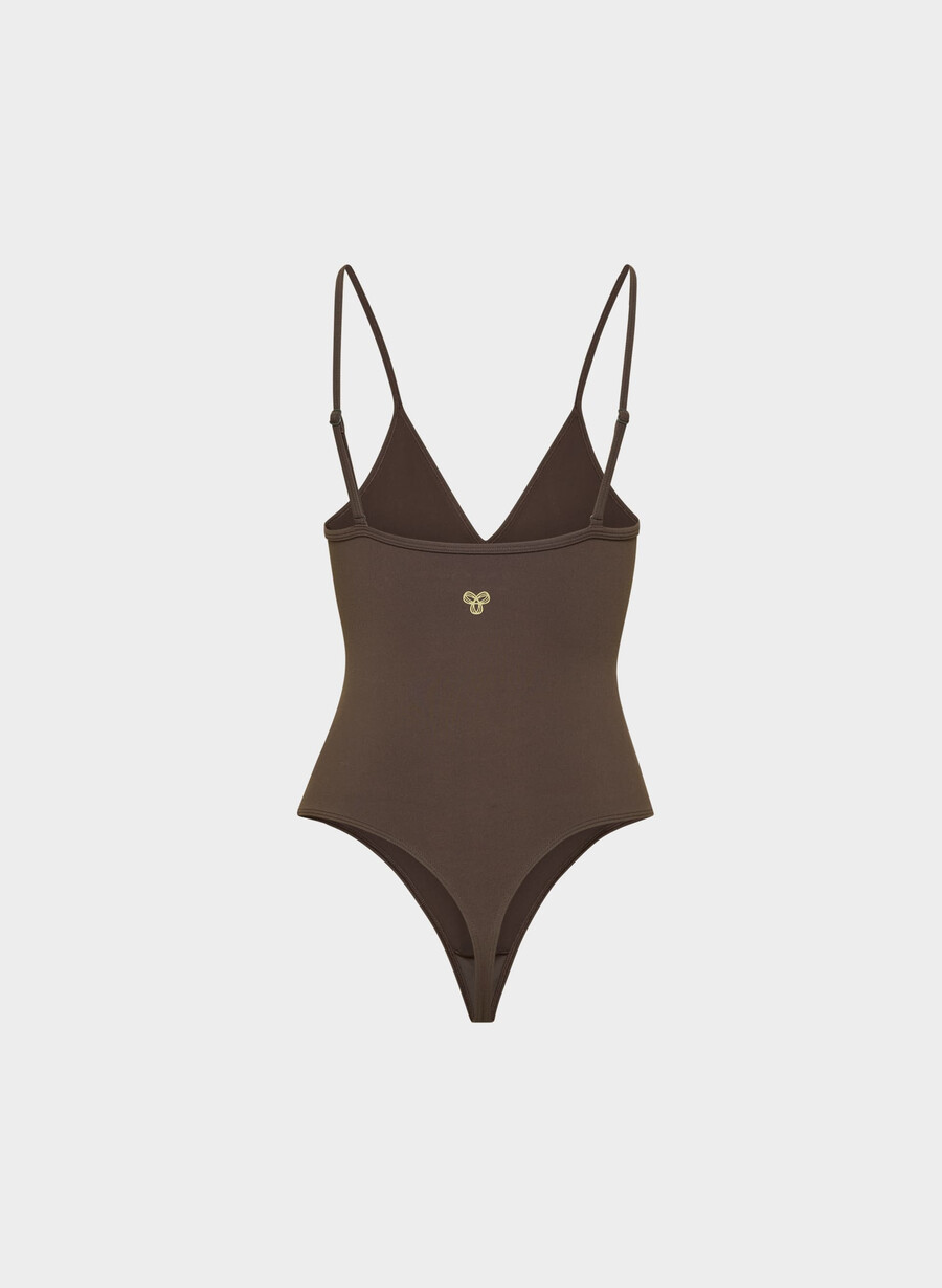 body life essential cu decolteu în v maro mocha
