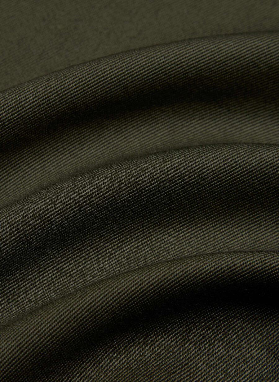 trench scurt regent - twill bogat măsliniu închis