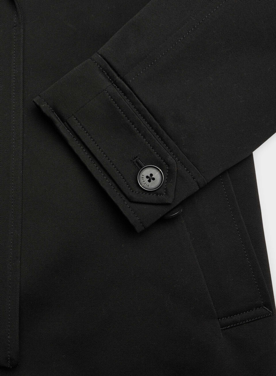 trench davis - rich twill black