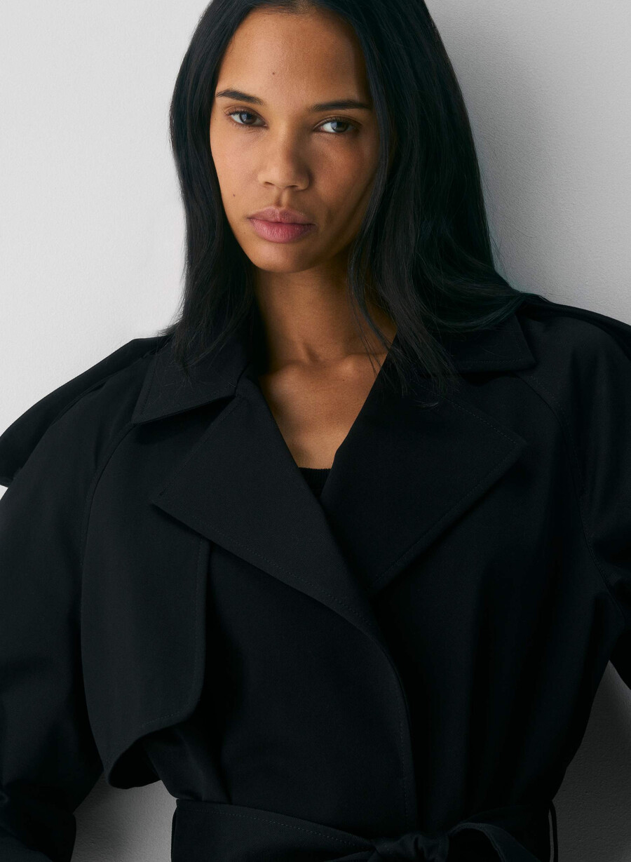 trench davis - rich twill black