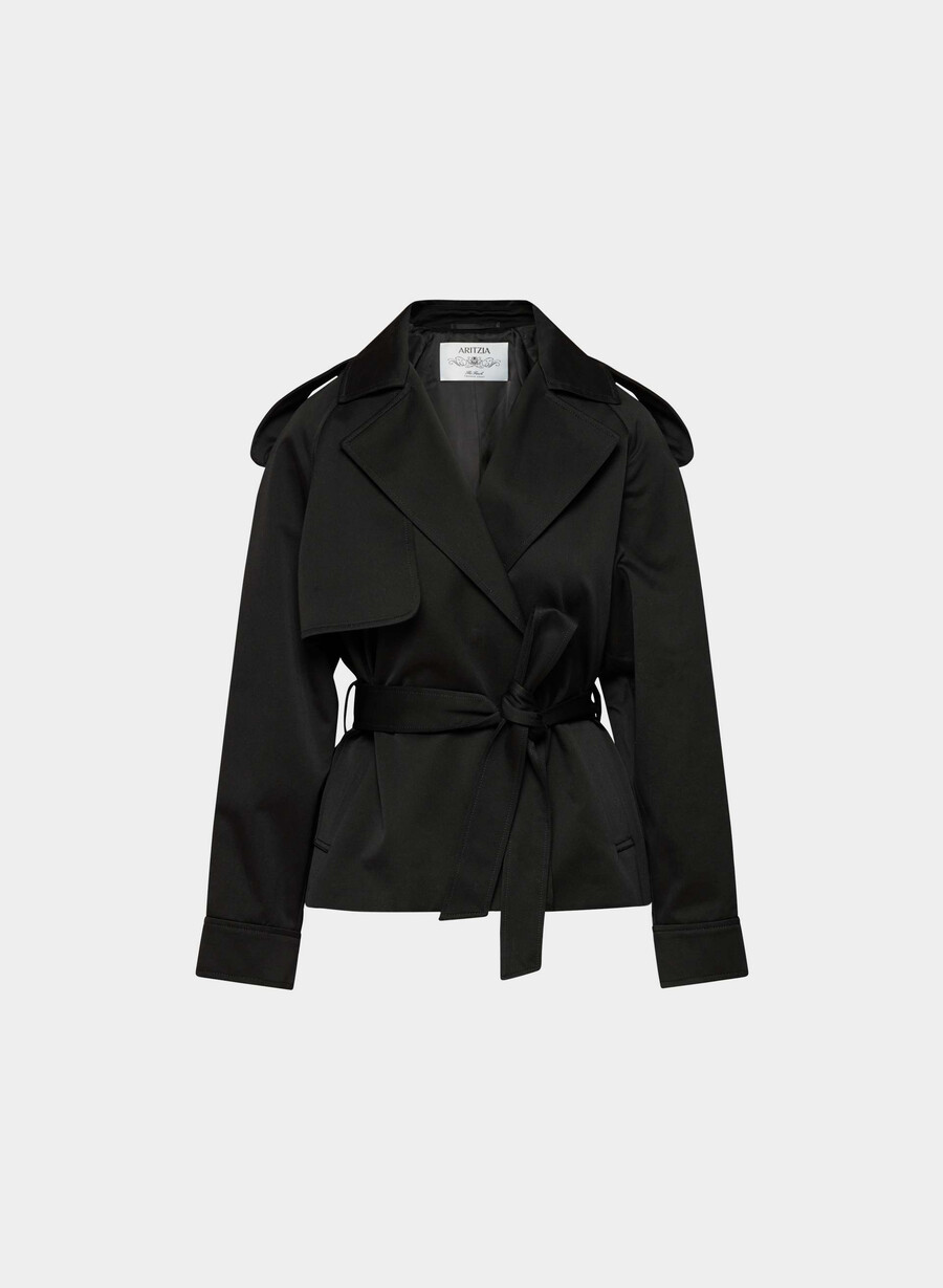 trench davis - rich twill black