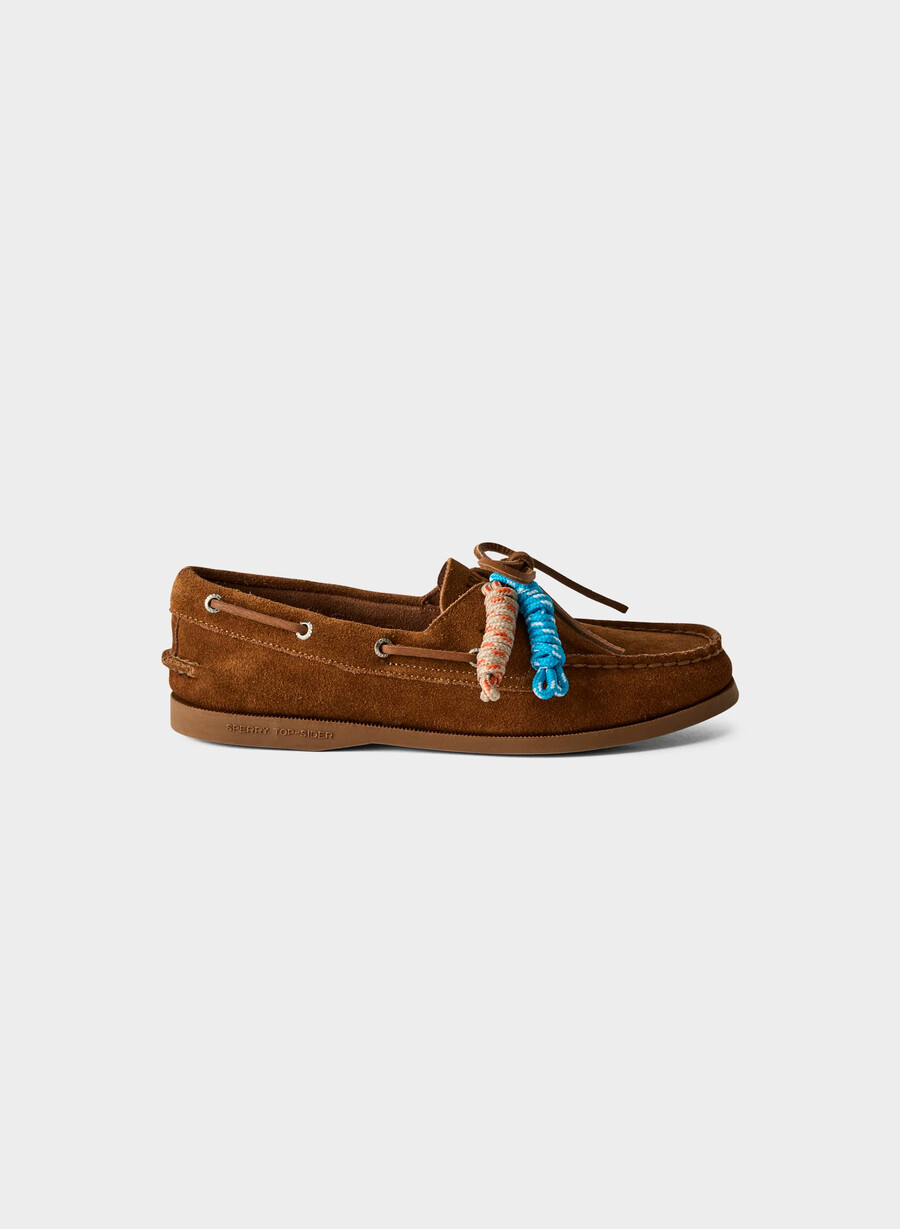 pantofi sport sperry x aritzia ao - piele întoarsă chocolatier brown