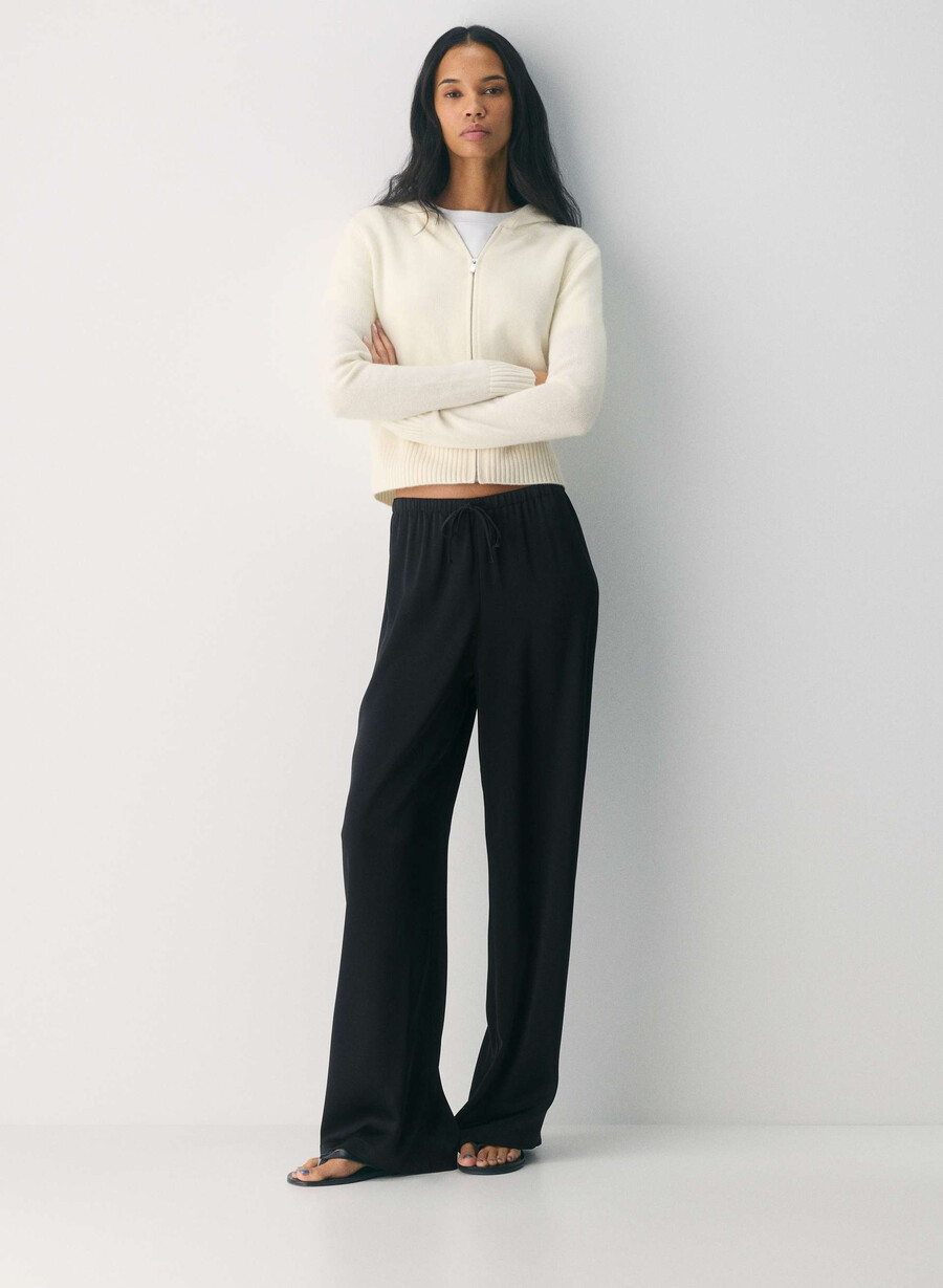 hanorac essential cashmere idyllic cu fermoar culoare mesteacăn deschis