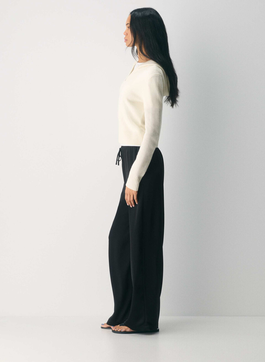 hanorac essential cashmere idyllic cu fermoar culoare mesteacăn deschis