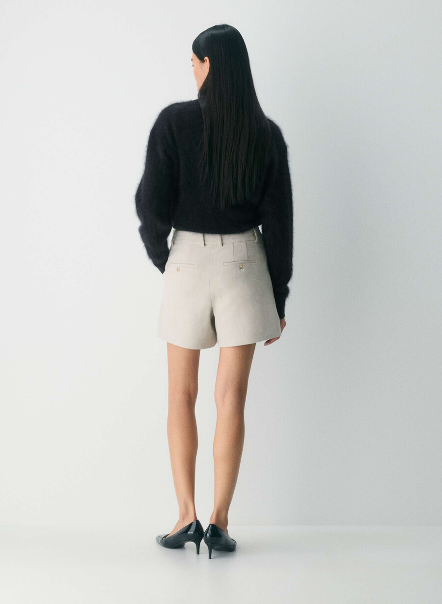 pantaloni scurți new agency la jumătatea coapsei culoare heather matte pearl