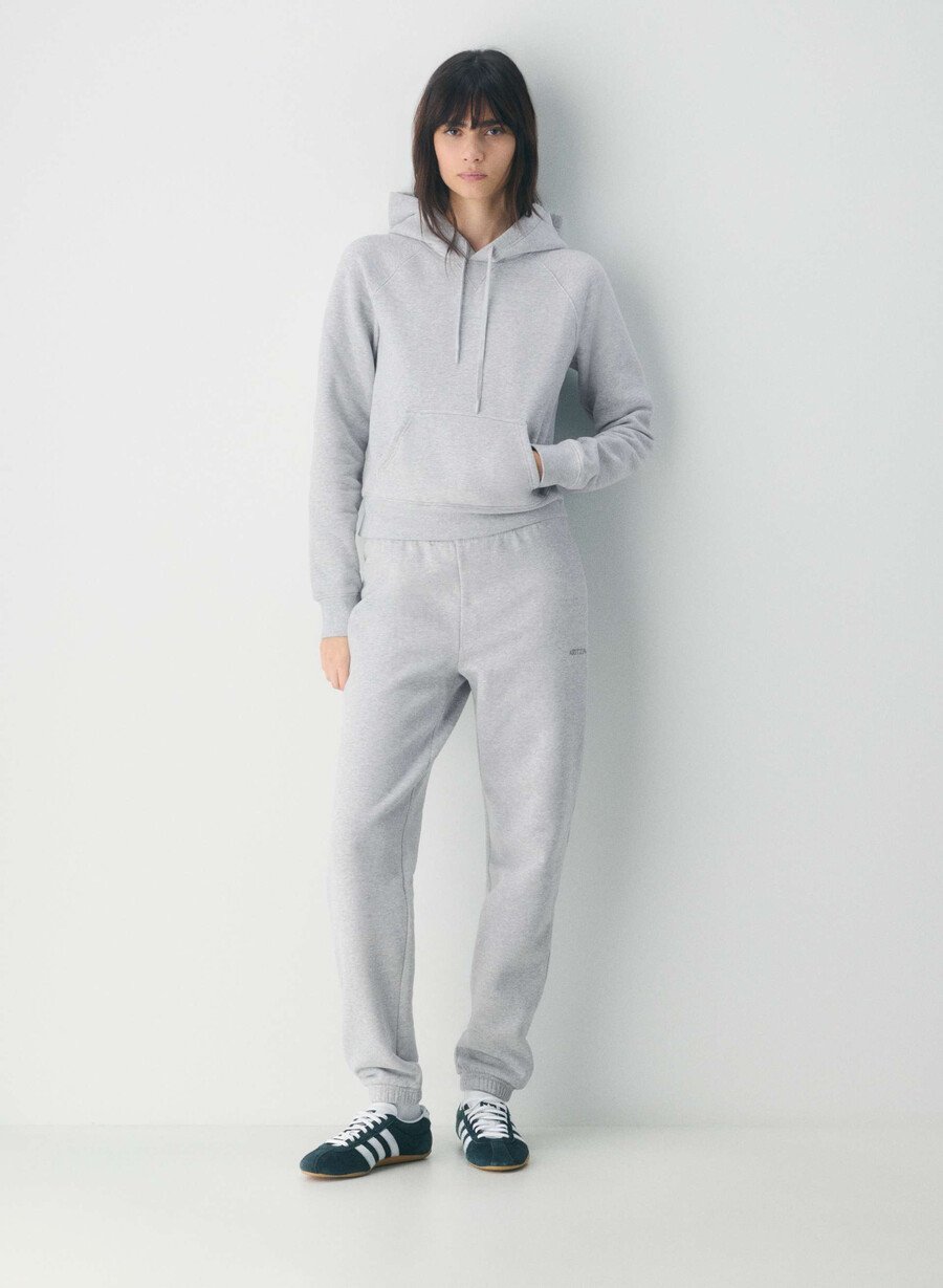 hanorac confortabil din fleece snug raglan heather chrome