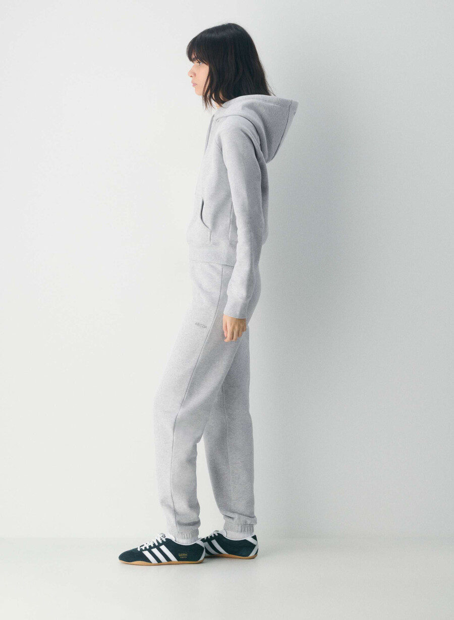 hanorac confortabil din fleece snug raglan heather chrome