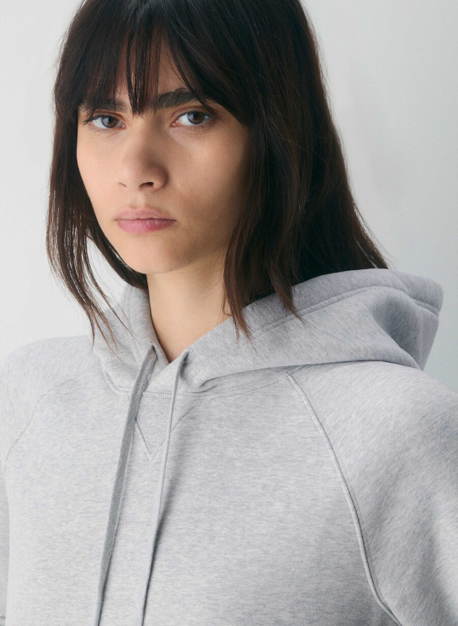 hanorac confortabil din fleece snug raglan heather chrome