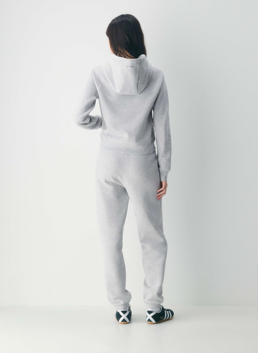 hanorac confortabil din fleece snug raglan heather chrome