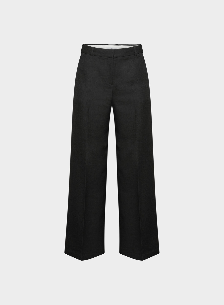 pantaloni sylvan din lână negri