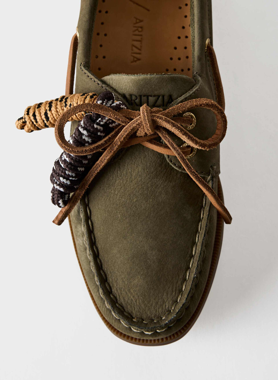 pantofi sport sperry x aritzia ao - piele nubuc dk willow green