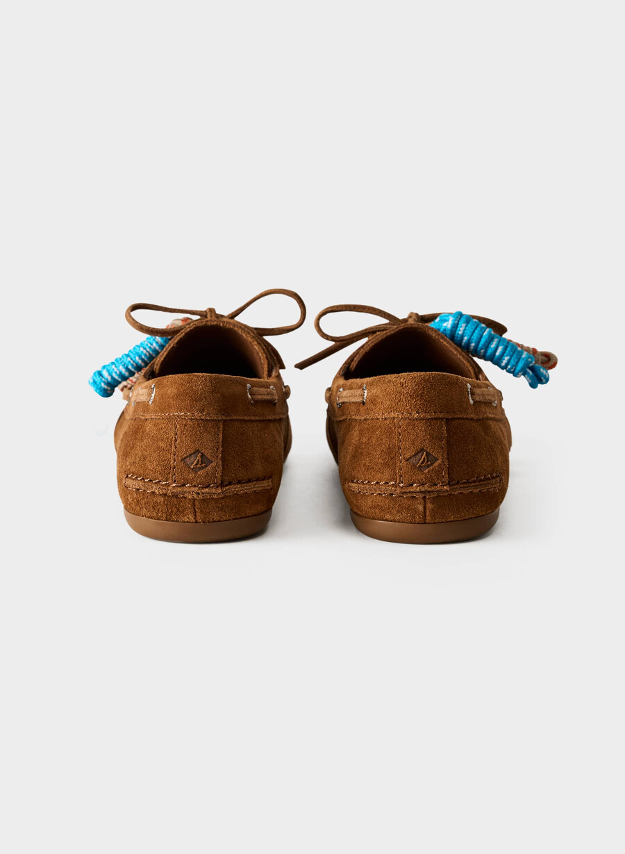 pantofi sport sperry x aritzia slim - piele întoarsă chocolatier brown
