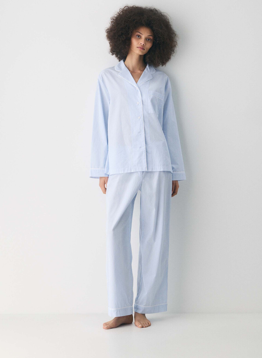 cămașă de pijama laze poplin wlsn strp crfl blwh