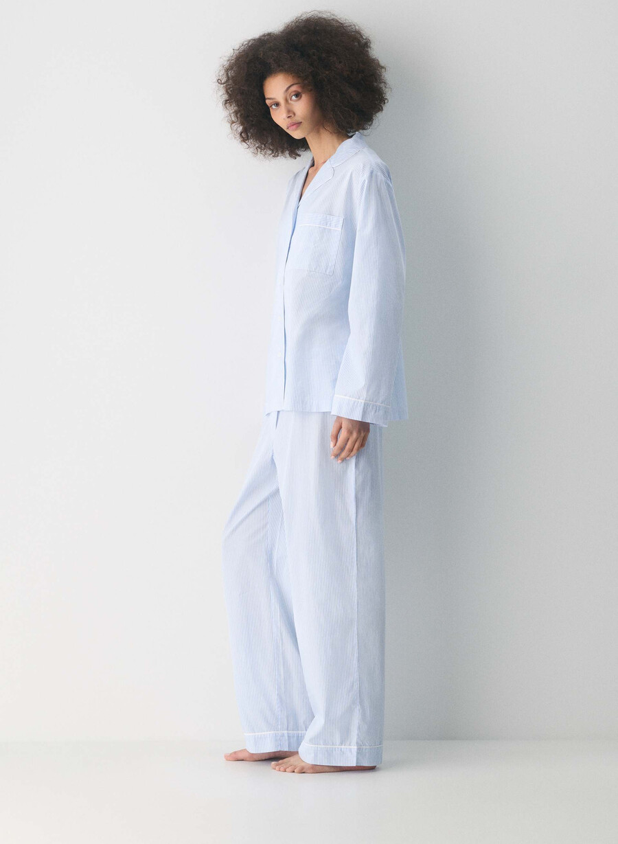 cămașă de pijama laze poplin wlsn strp crfl blwh