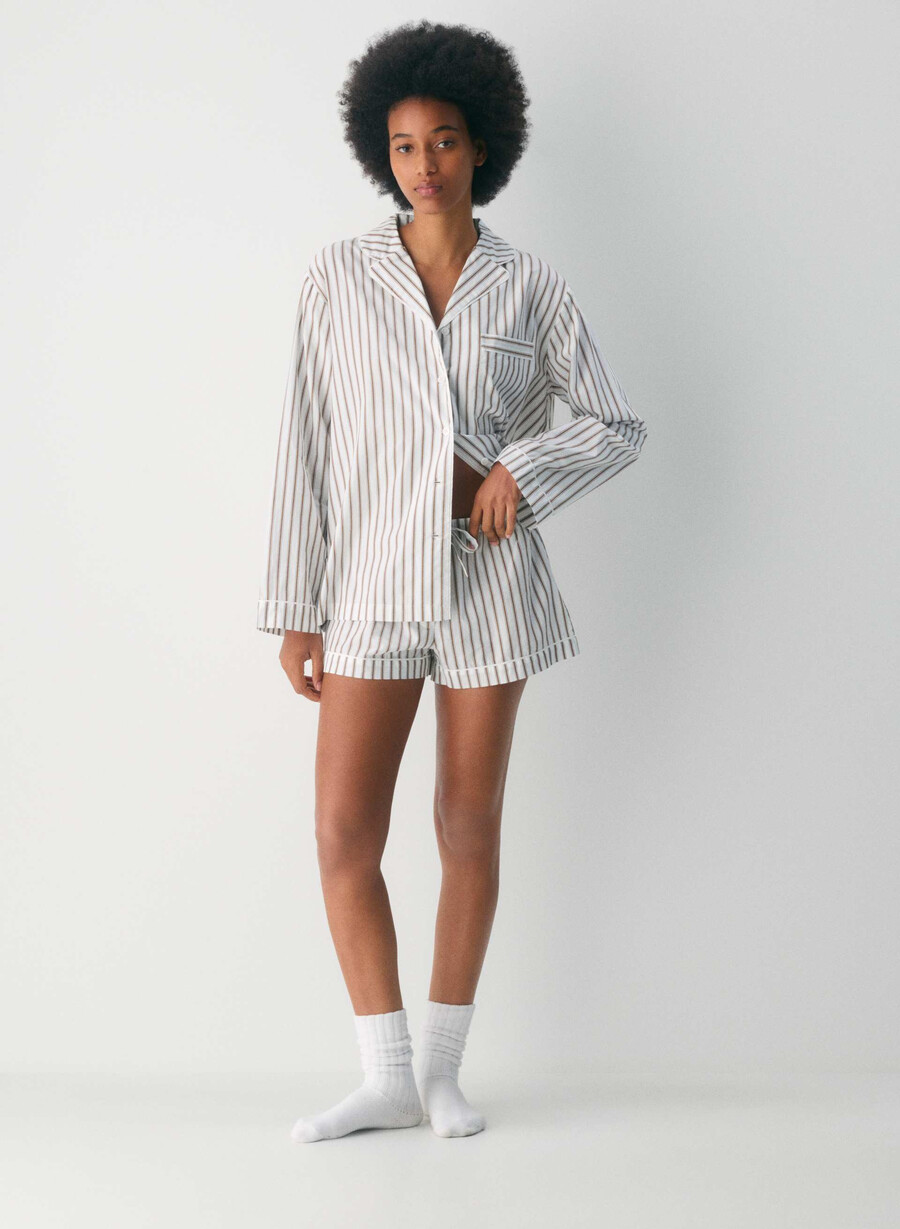 cămașă de pijama din poplin laze joel stripe b wtch