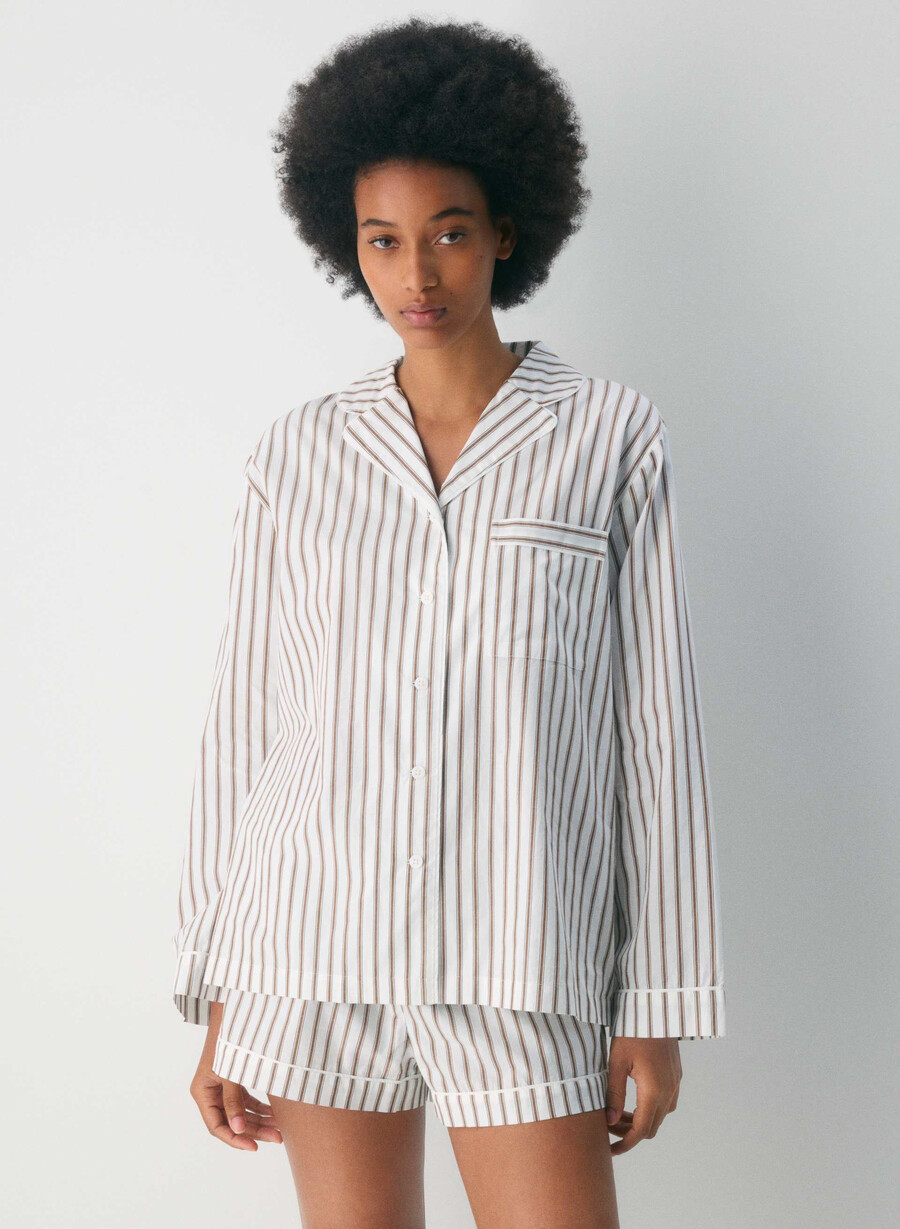 cămașă de pijama din poplin laze joel stripe b wtch