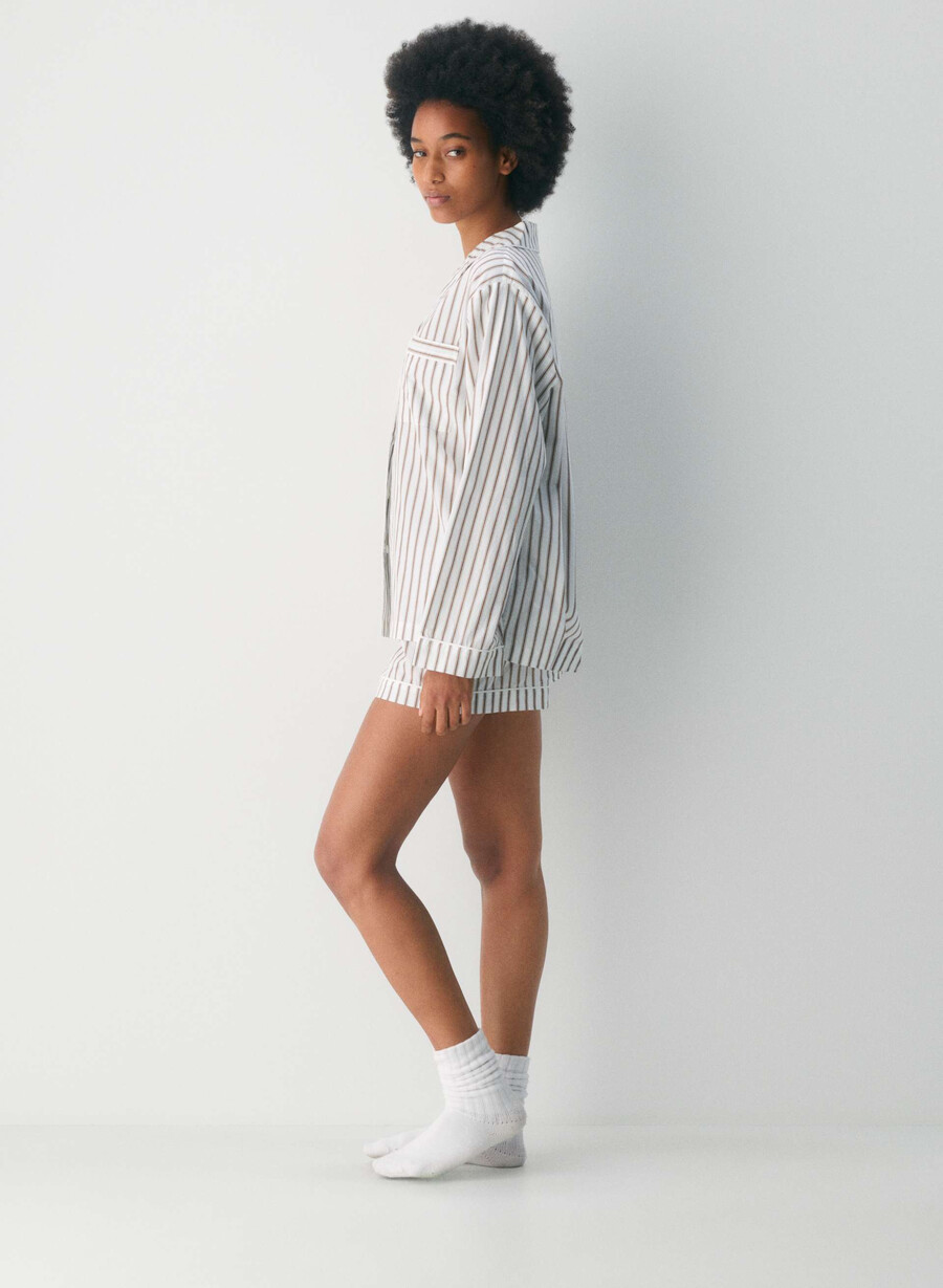cămașă de pijama din poplin laze joel stripe b wtch