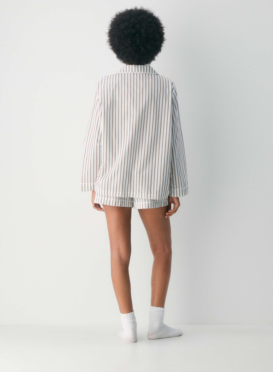 cămașă de pijama din poplin laze joel stripe b wtch