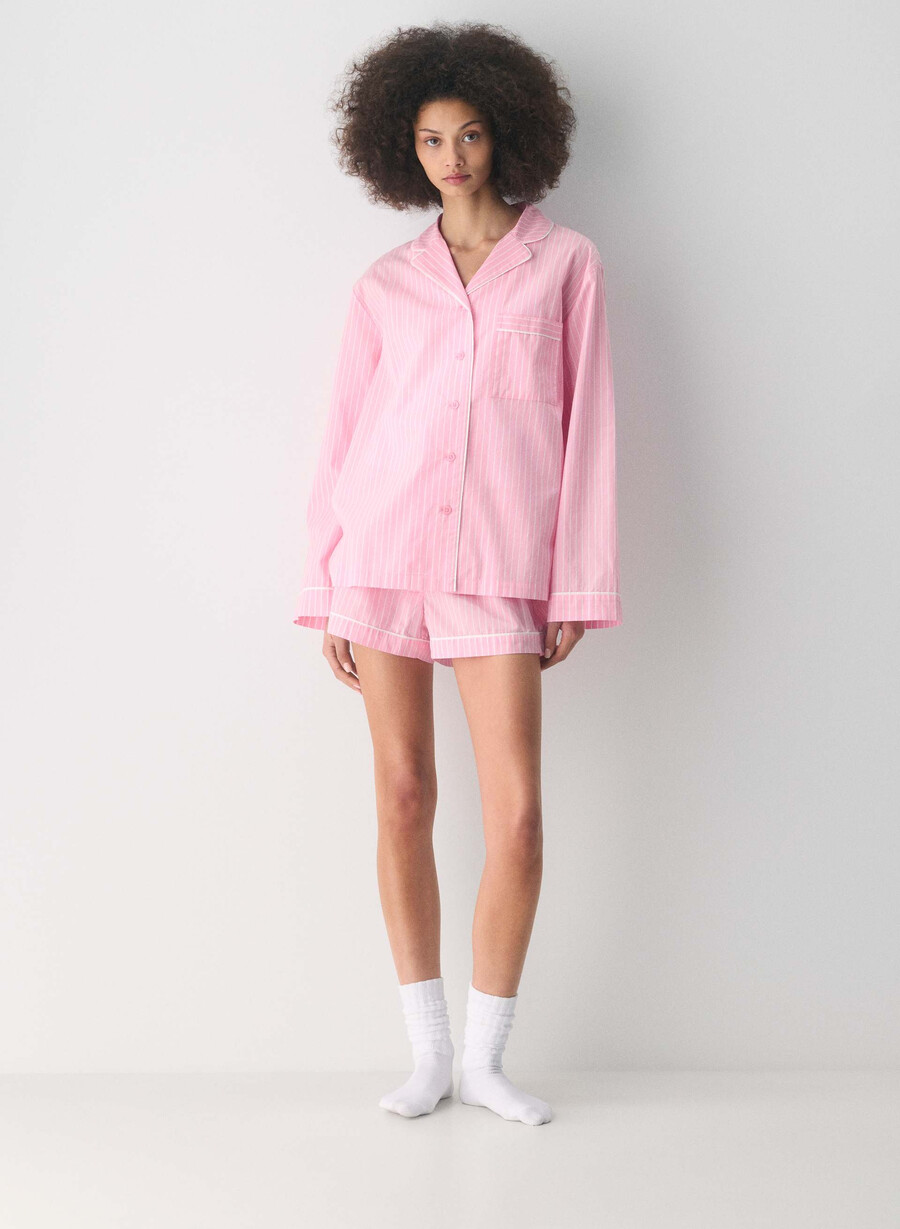 cămașă de pijama laze poplin mtchl strp jb pkbw