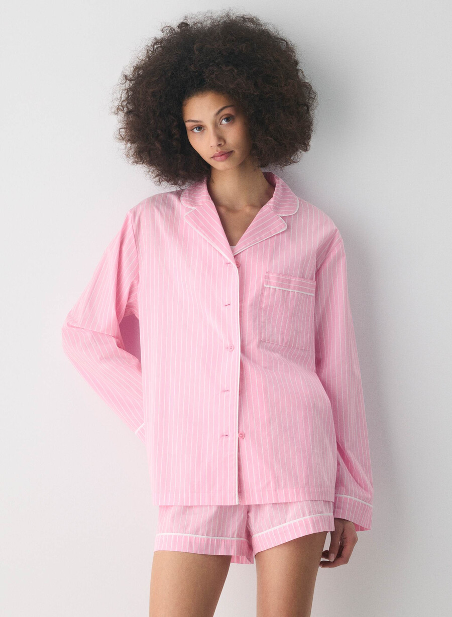 cămașă de pijama laze poplin mtchl strp jb pkbw