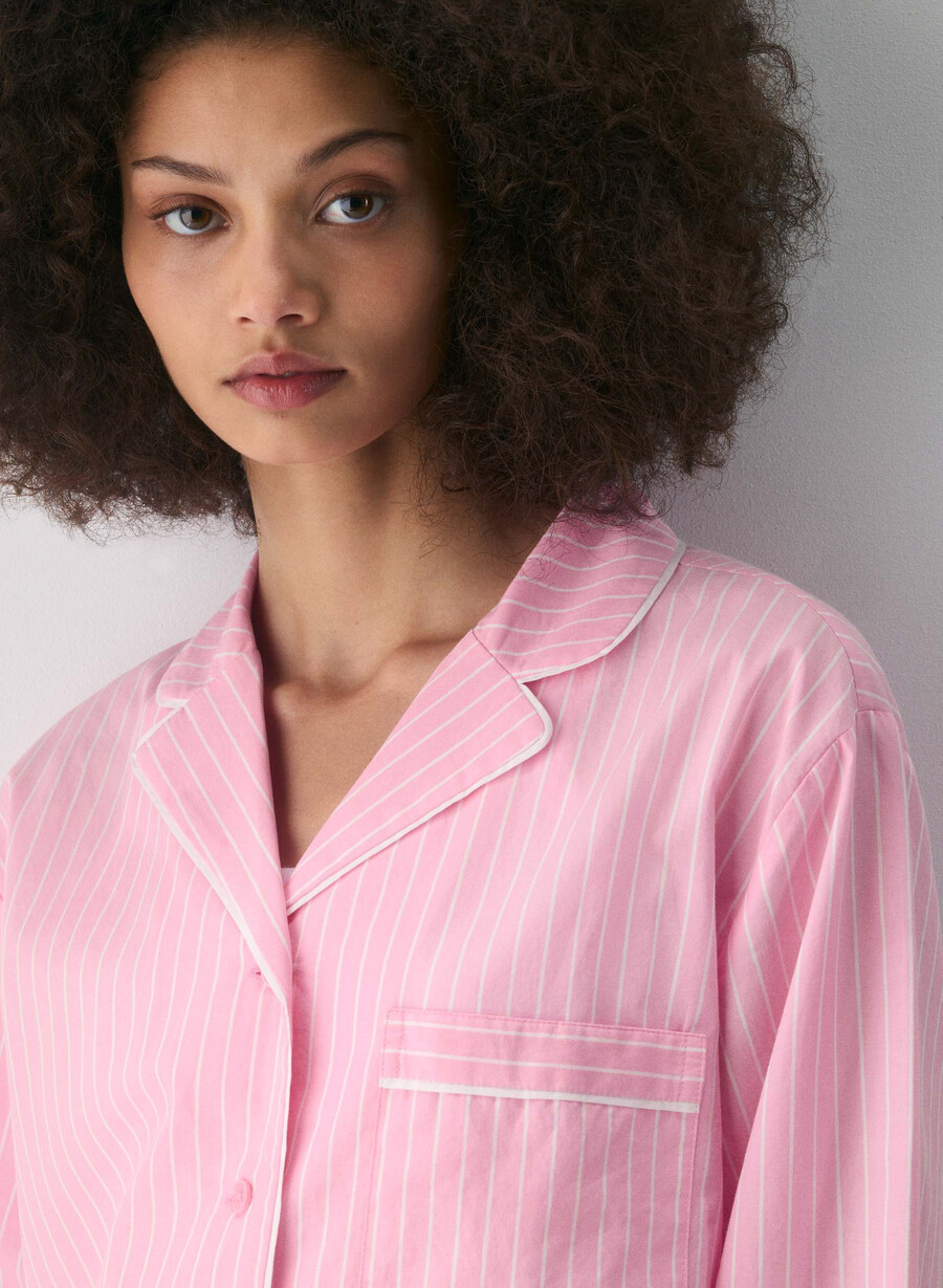 cămașă de pijama laze poplin mtchl strp jb pkbw