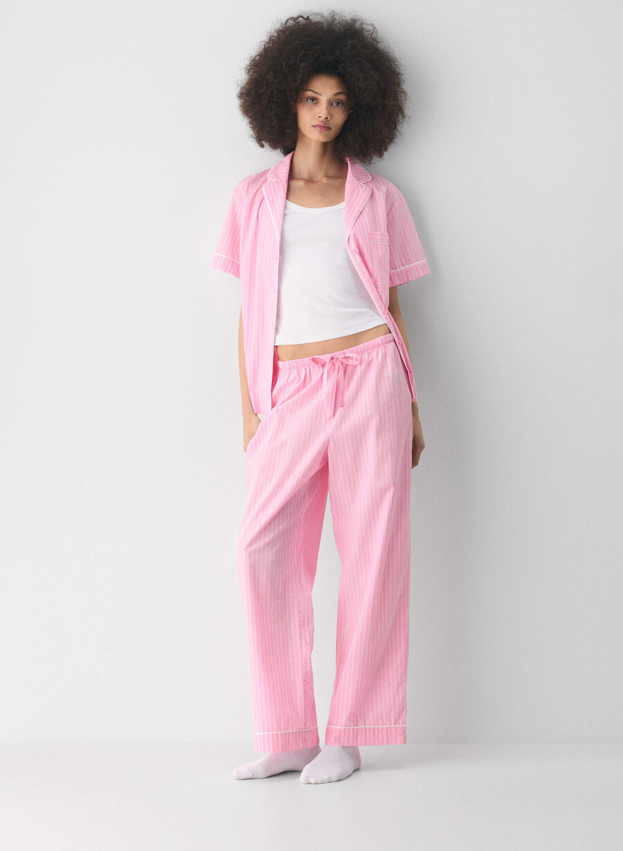 pantaloni de pijama laze poplin mtchl strp jb pkbw