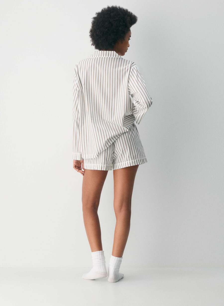 pantaloni scurți de pijama din poplin laze joel stripe b wtch