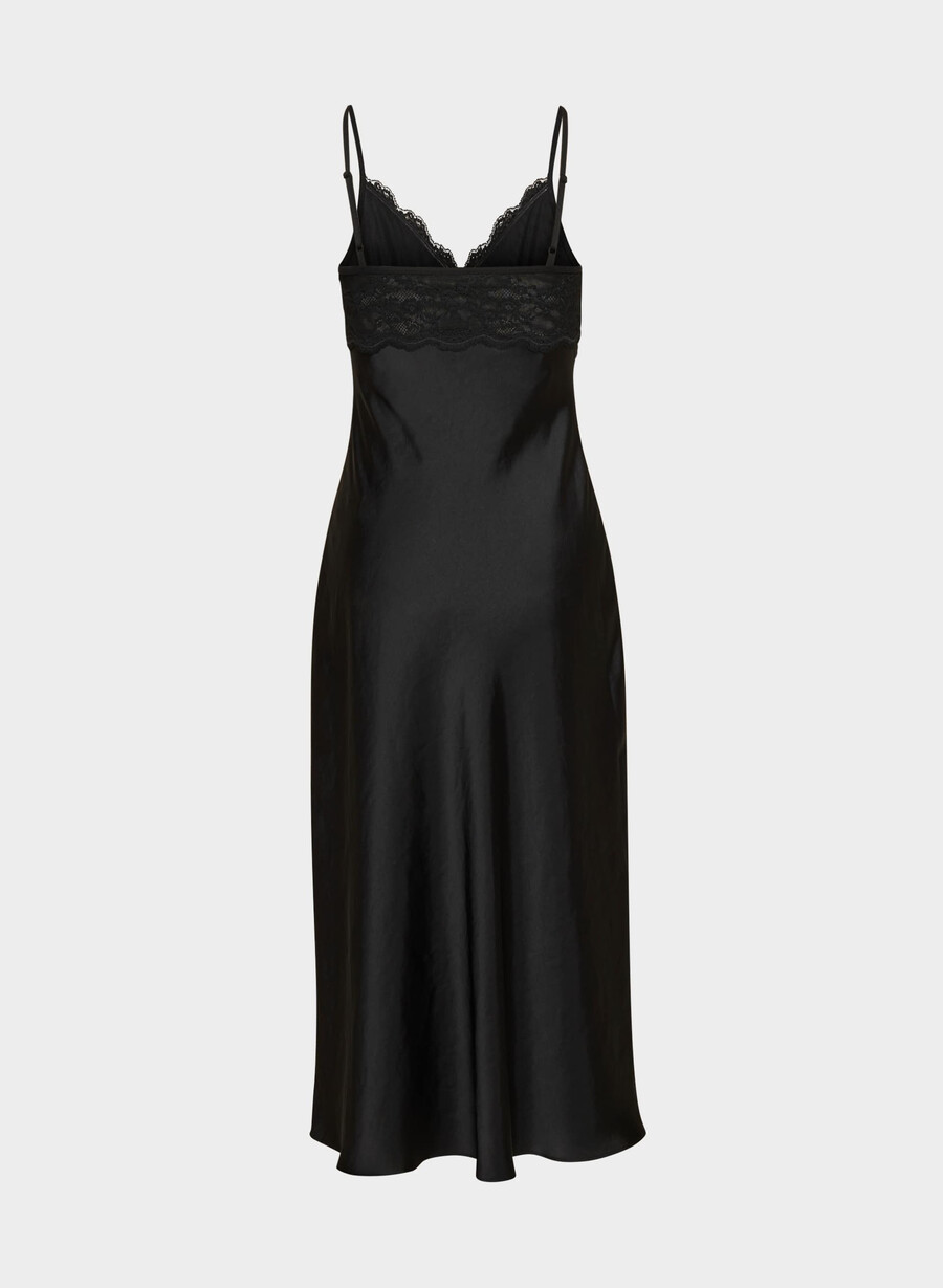 rochie memorize din satin negru