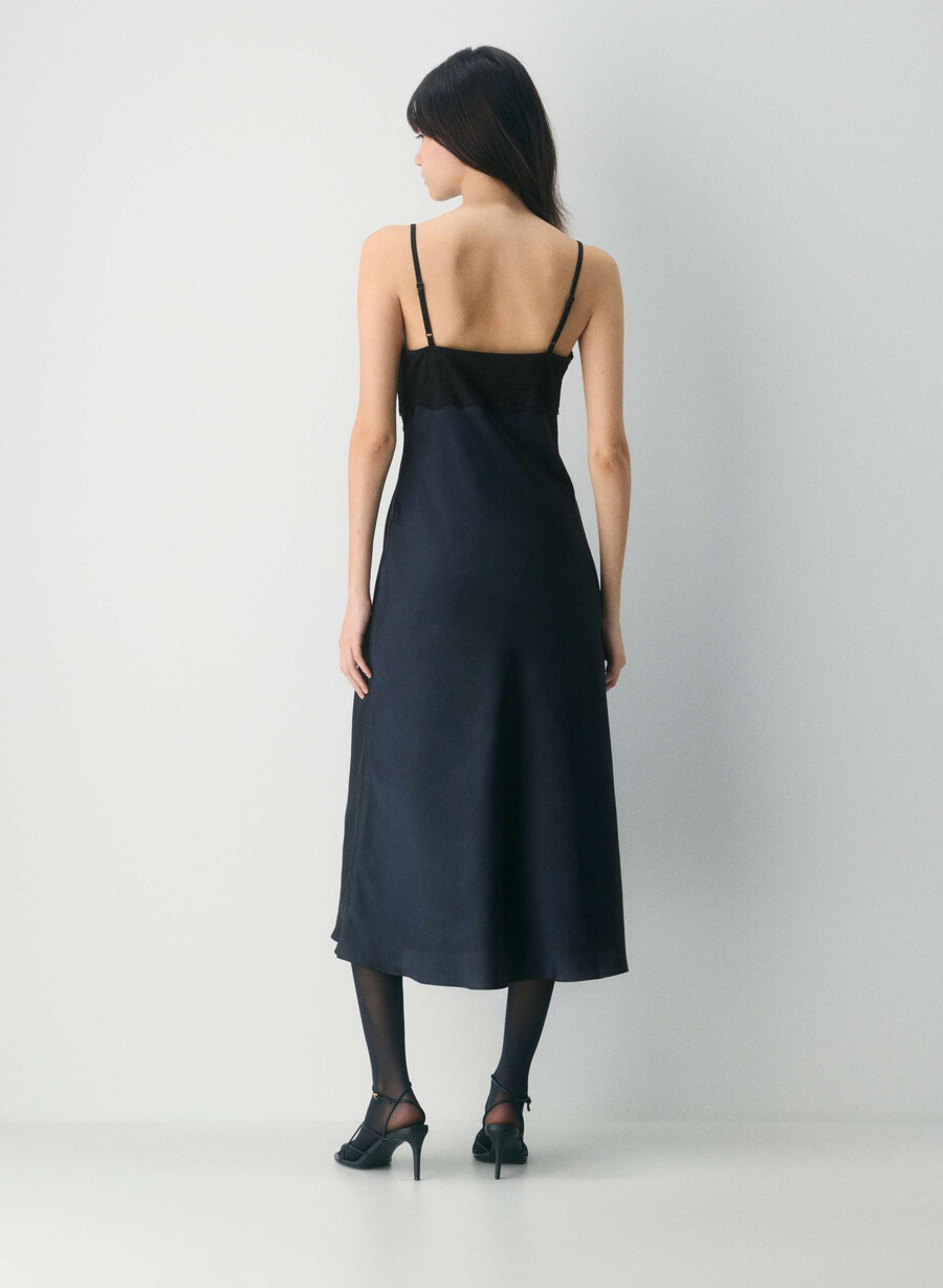 rochie memorize din satin dark navy
