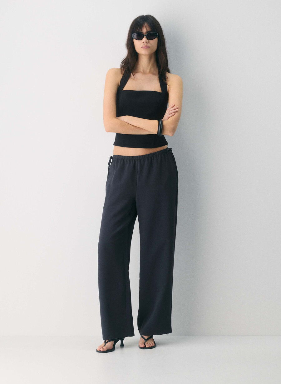 pantaloni artisan - crepette bleumarin Închis