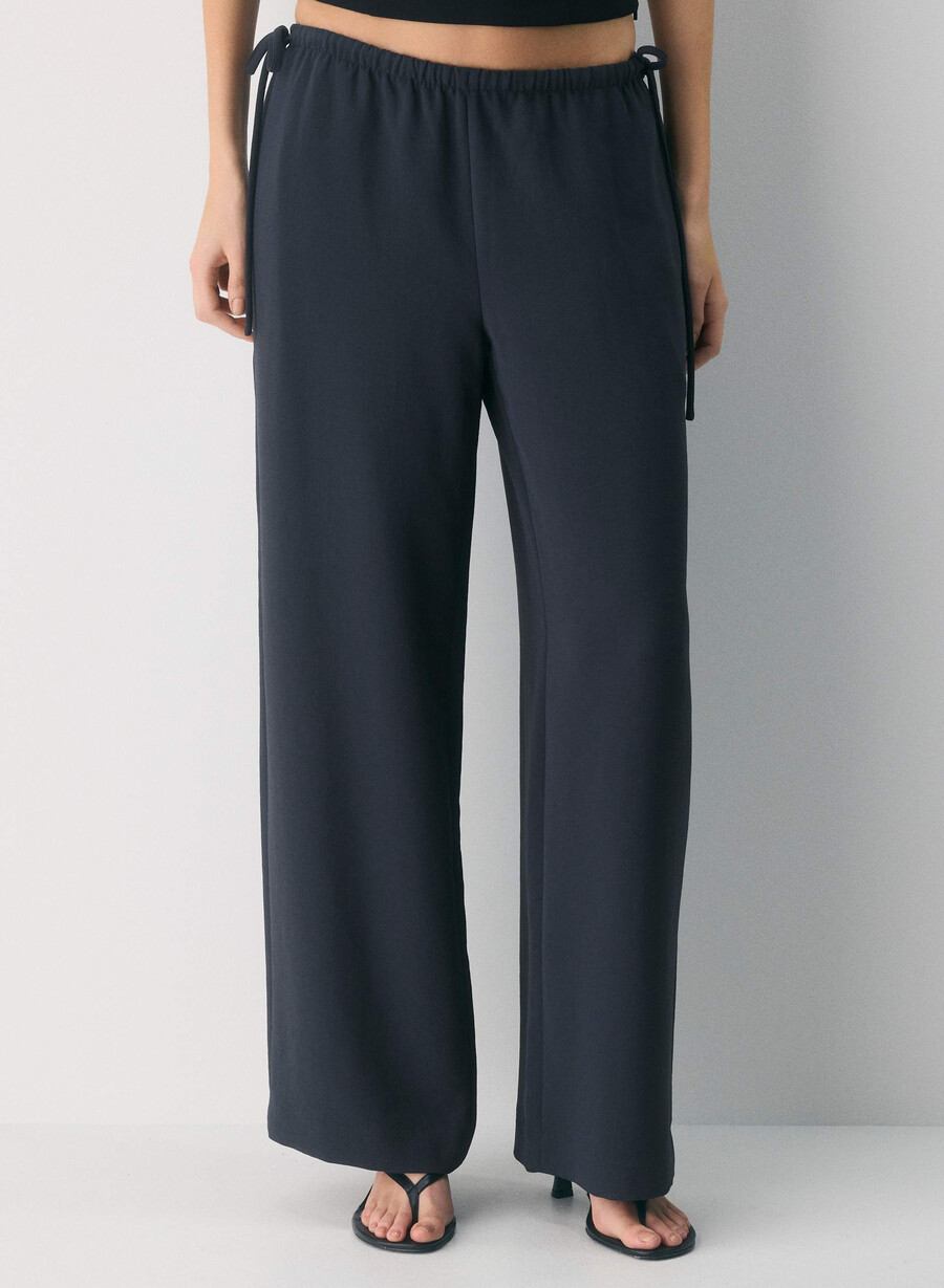 pantaloni artisan - crepette bleumarin Închis
