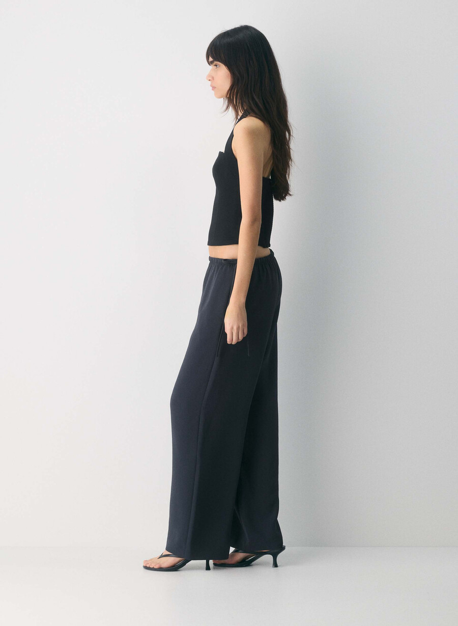 pantaloni artisan - crepette bleumarin Închis