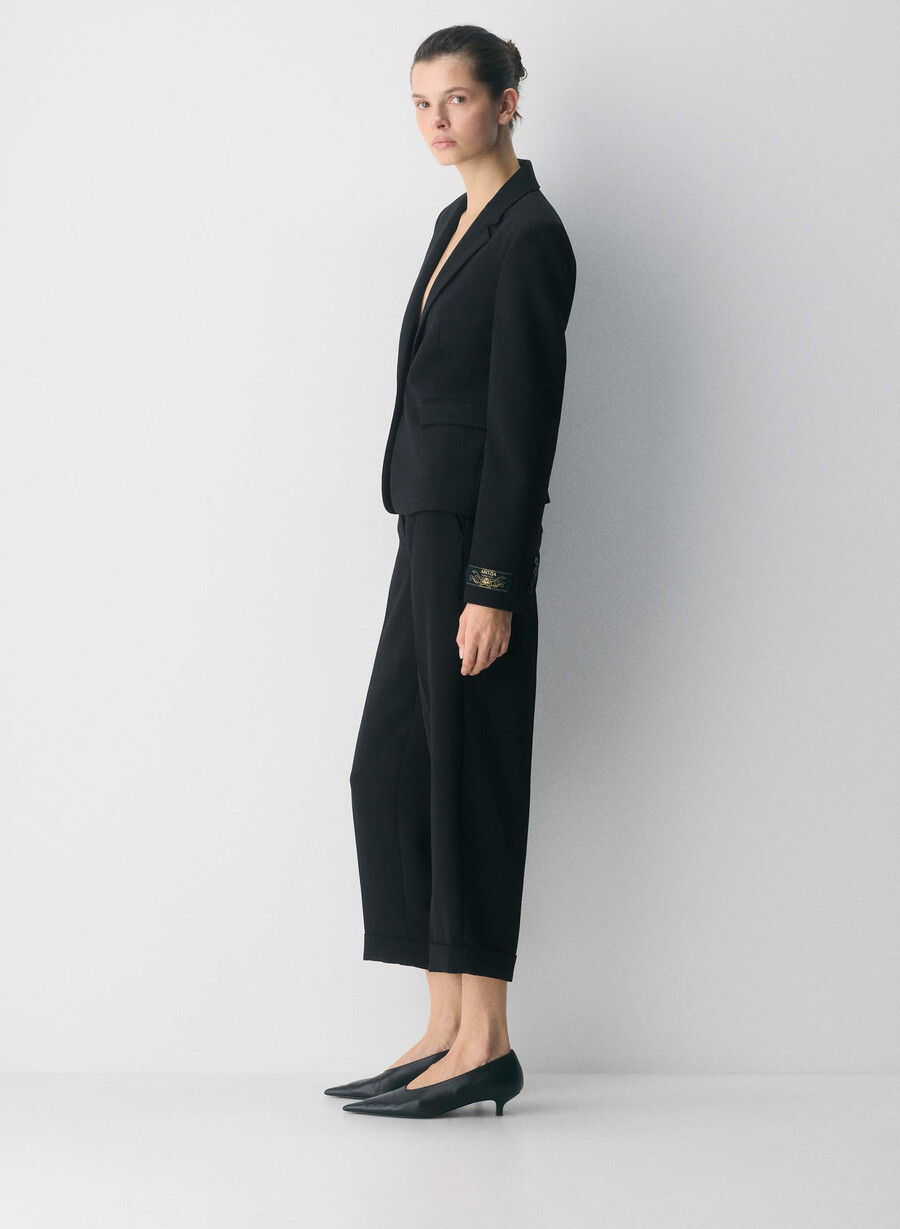 pantalon spire - crepette negru