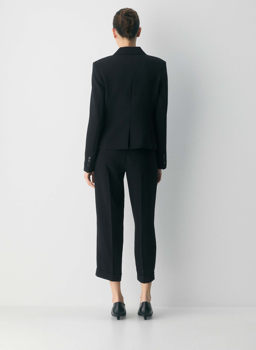 pantalon spire - crepette negru