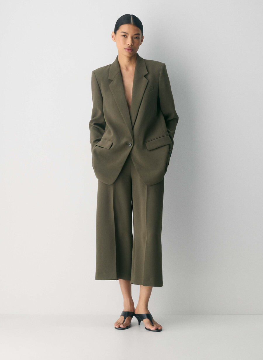 pantaloni podium - crepette dark olive
