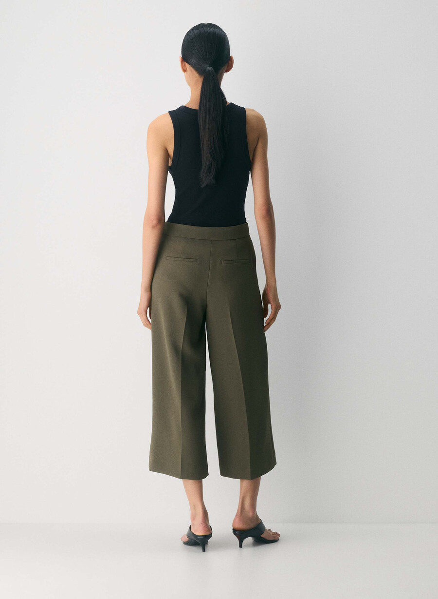 pantaloni podium - crepette dark olive