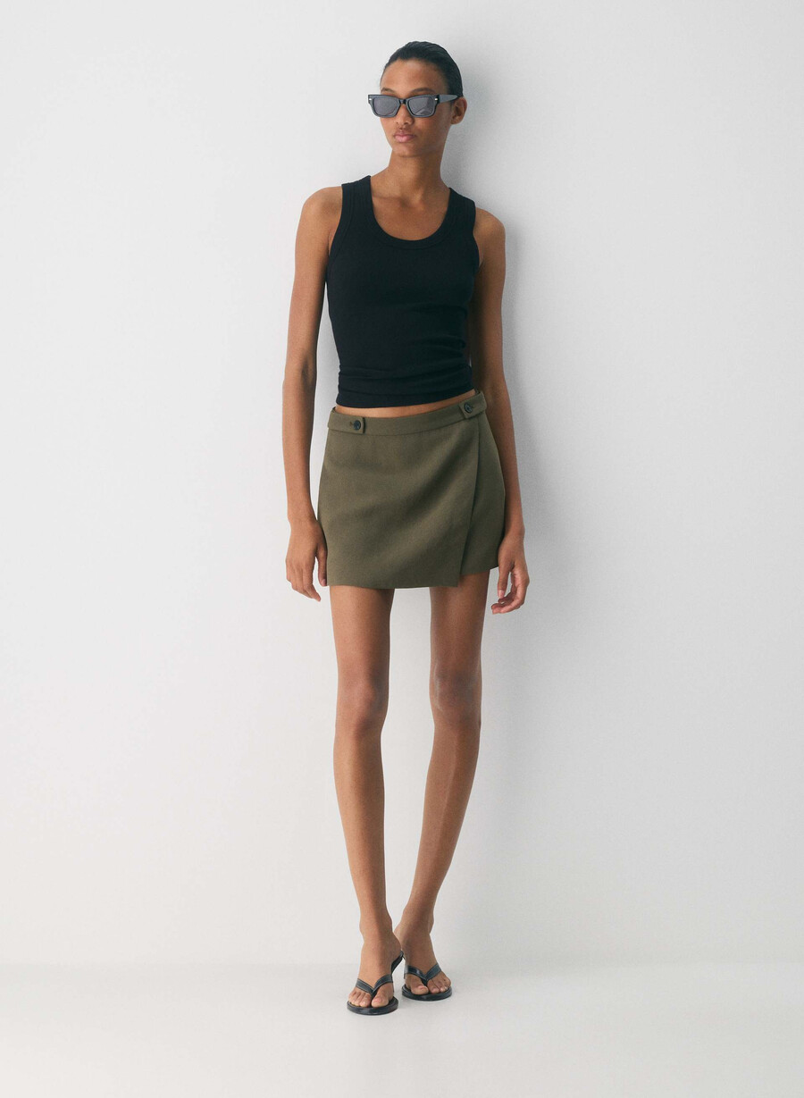 corbel skort - crepette dark olive