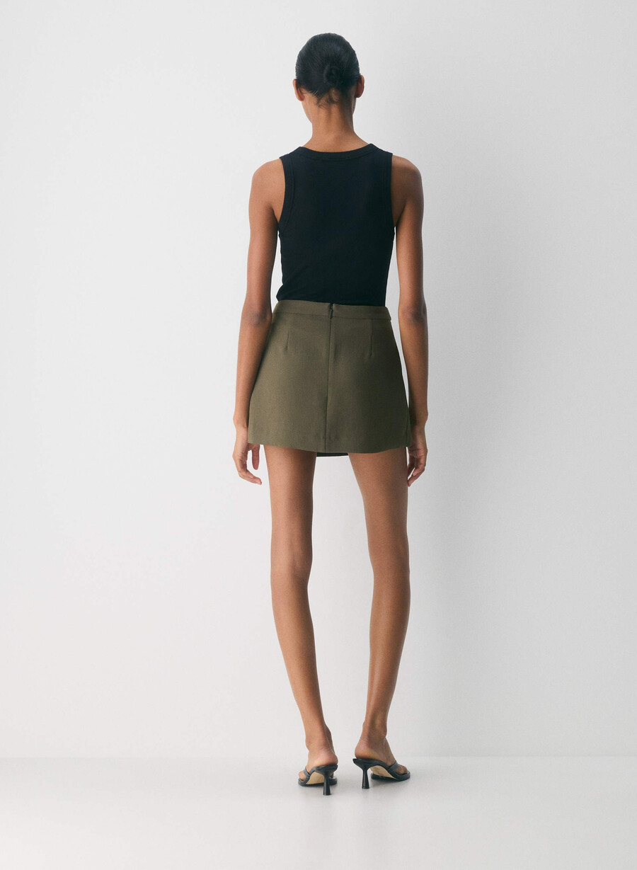 corbel skort - crepette dark olive