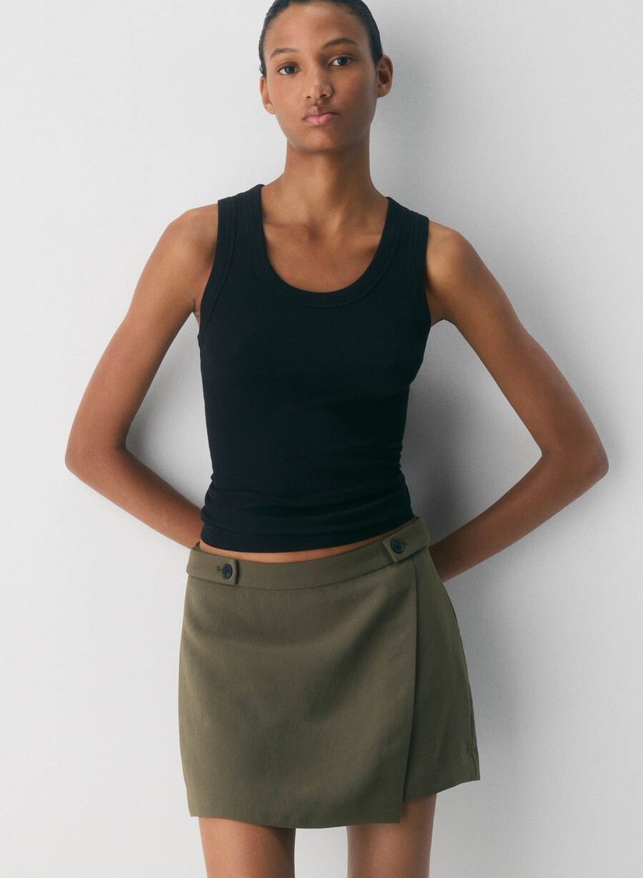 corbel skort - crepette dark olive