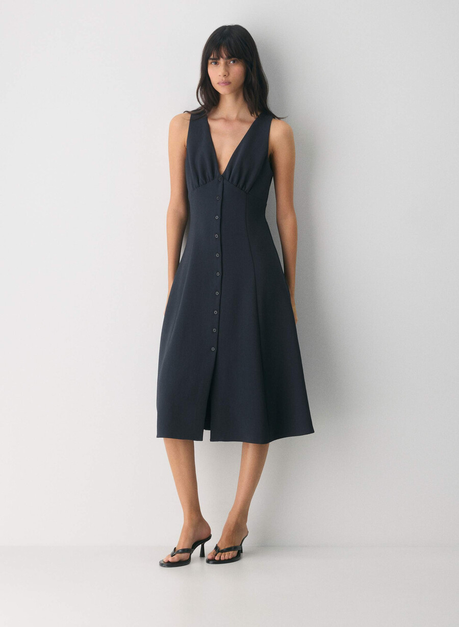 rochie pagoda - crepette bleumarin bleumarin Întunecat